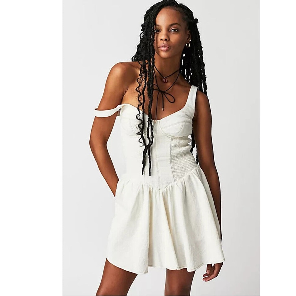 Free People Delilah Romper Skort Nilla Cream